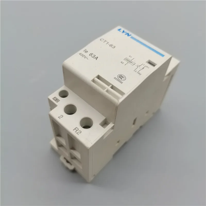 

1PCS CT1-63 2P 32A 40A 63A 220V 230V~ 50/60HZ Din rail Household ac Modular contactor 2NO 1NO 1NC 2NC