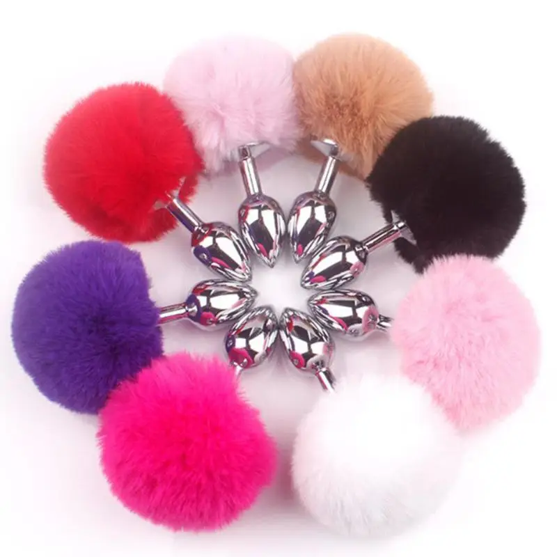 Мини металлическая Анальная пробка имитация кроличьего хвоста вставка в анус