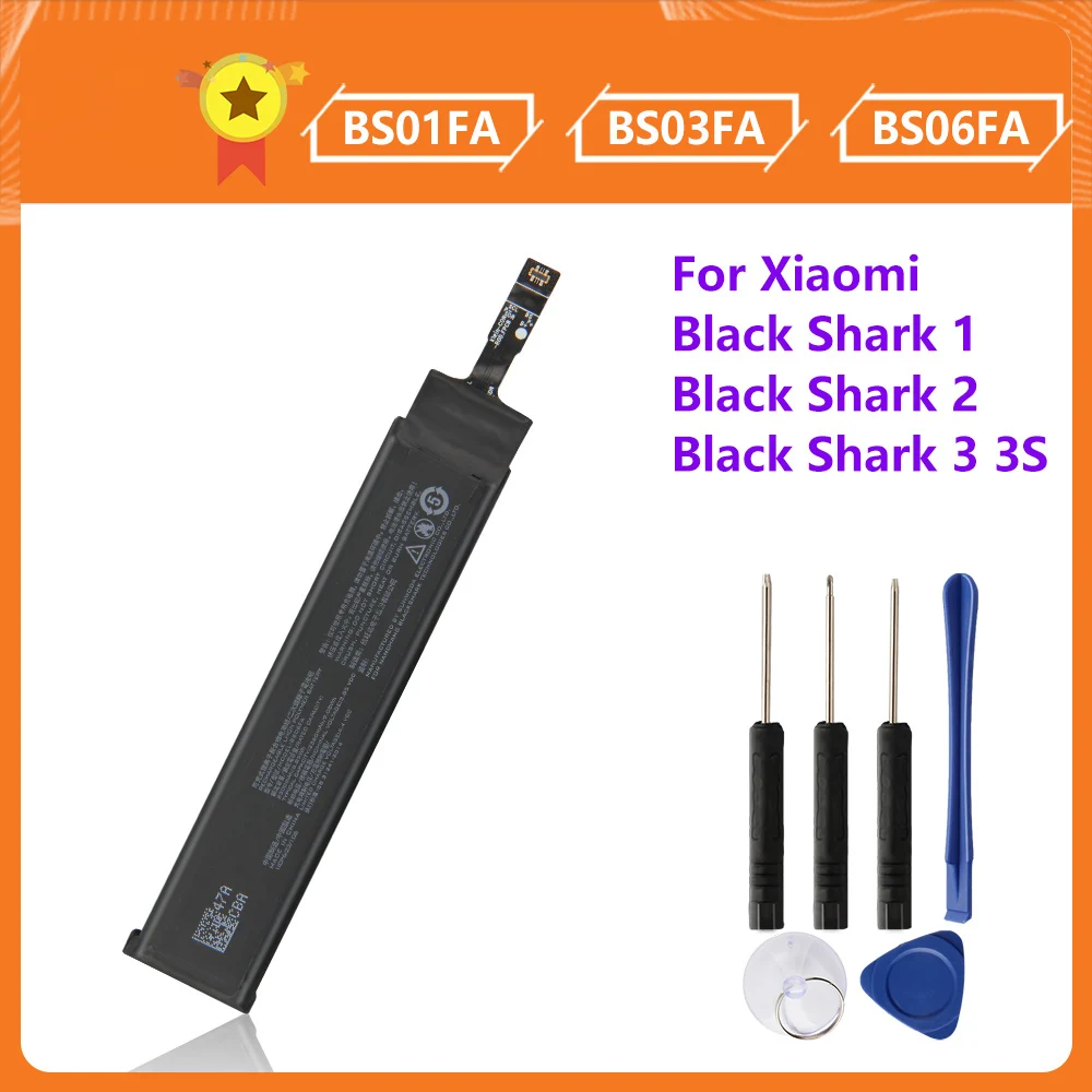 

Genuine Phone Battery BS06FA BS03FA BS01FA for Xiaomi Black Shark 1 2 3 3S Black Shark Helo Replacement Battery 4000mAh +tools