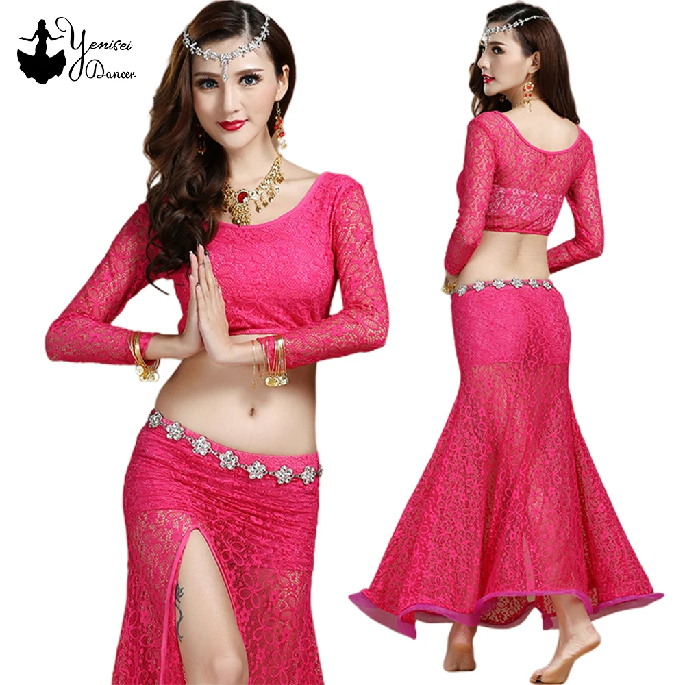 3 цвета новинка высокое качество кружевная одежда с длинным рукавом для танца