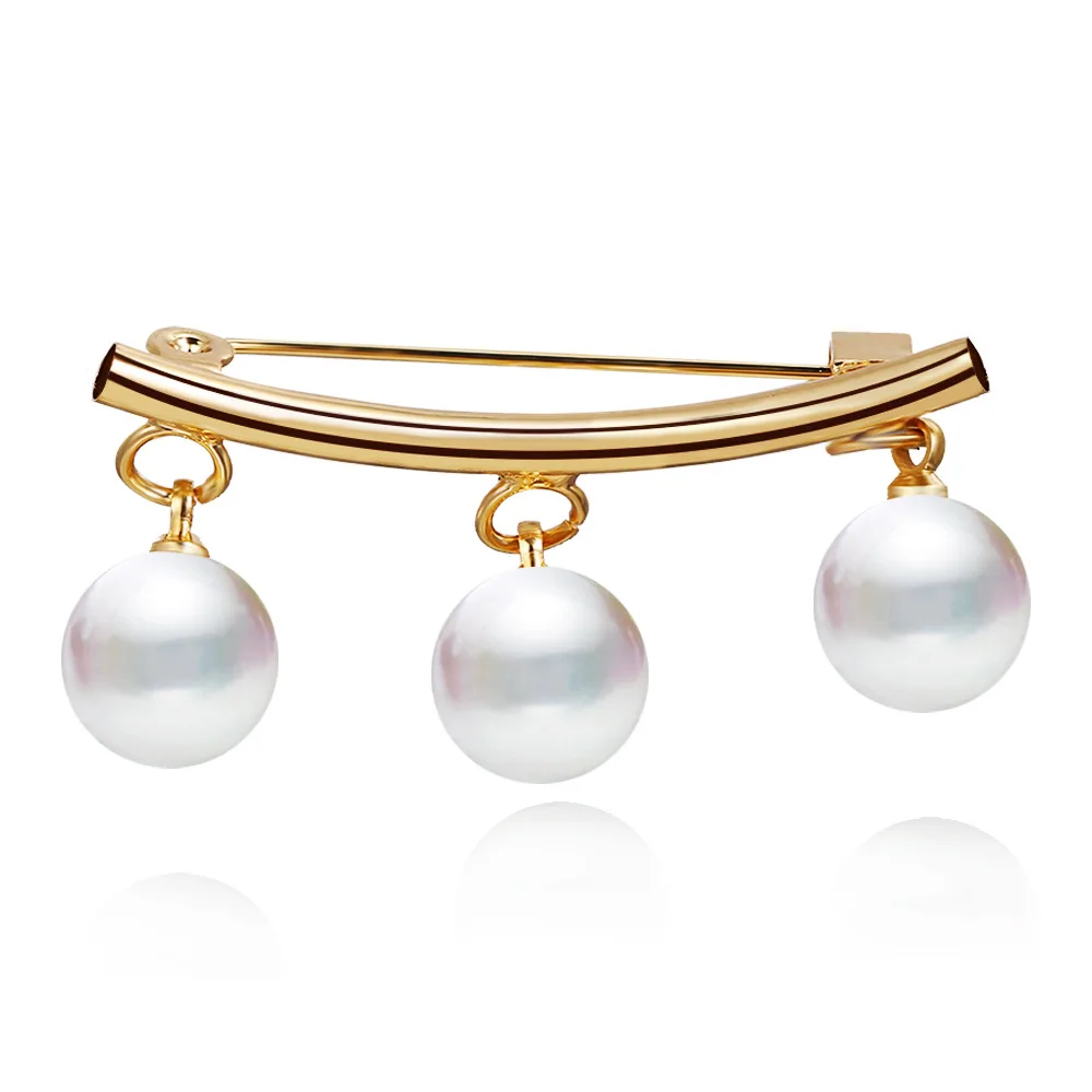 

2020 retro creative anti-fading cardigan anti-fading safety brooch pearl paper clip women's wedding jewelry accessories
