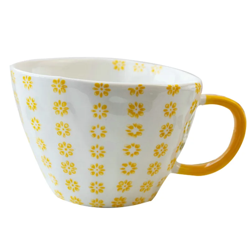 

350ml Nordic hand-painted characteristic milk breakfast cup large capacity ceramic coffee cups Kitchen Vintage Tableware