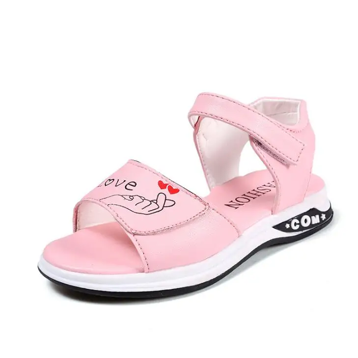 2020 Fashion Kids Summer Shoes Little Girls Sandals Big Children Princess Letter 3 4 5 6 7 8 9 10 11 12 Year Old | Детская одежда и
