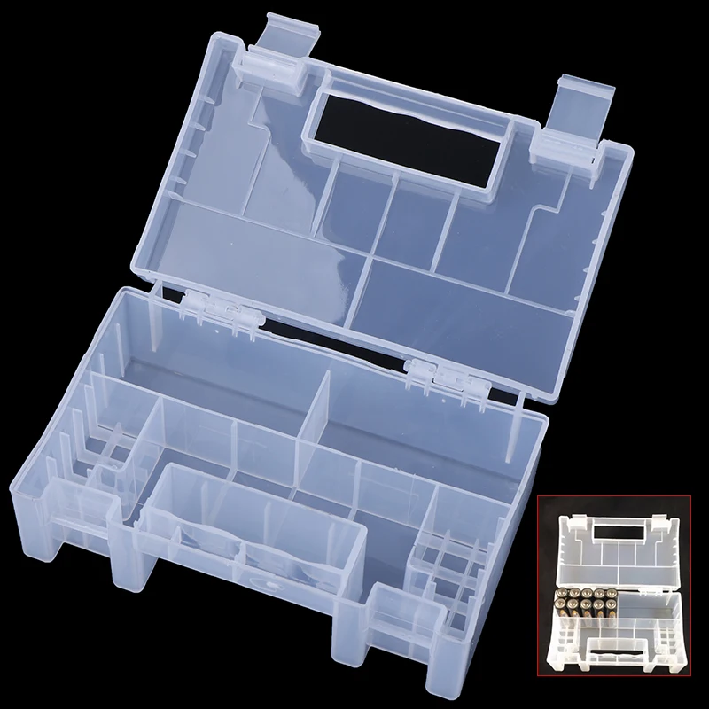 

1pc Battery Case Holder Storage Box Inner Compartment Anti Impact Large Capacity Clear Wear Resistant Practical Container AA AAA