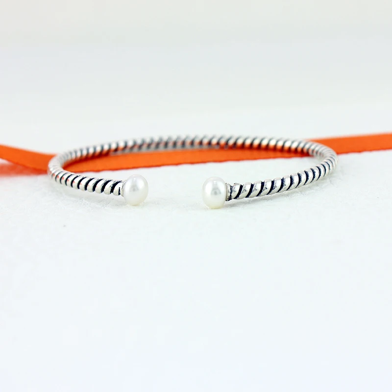 ROCKART чистое серебро 925 пробы натуральный пресноводный жемчуг витая веревка