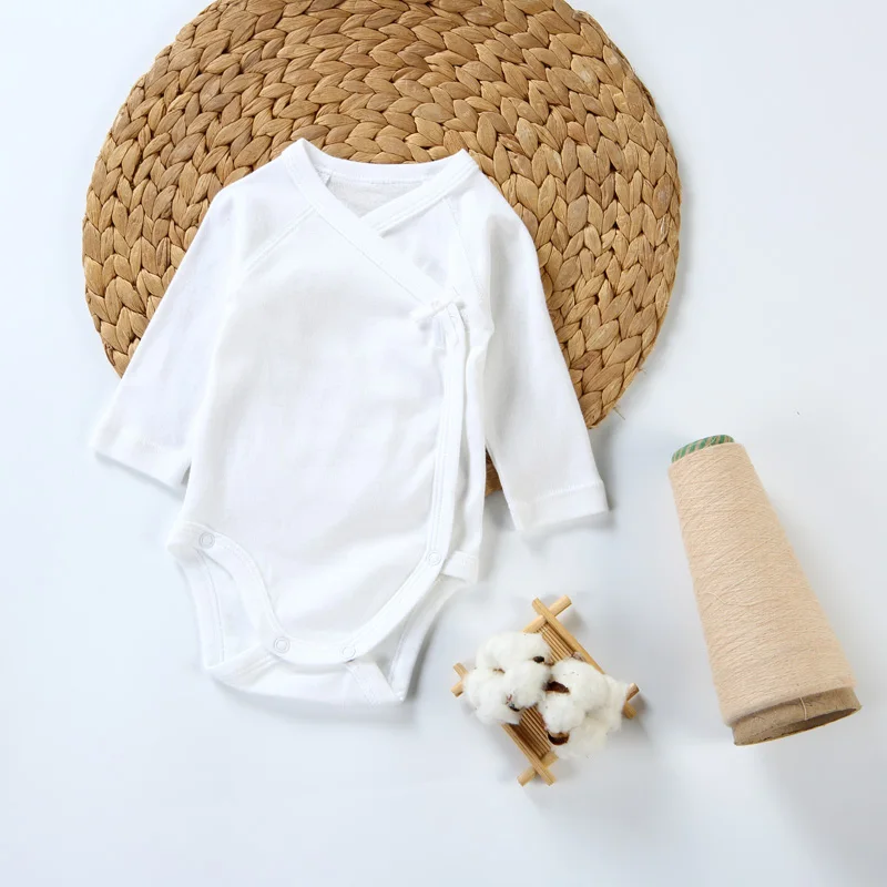 2pc/5pcs baby clothes white bodysuit girl  long sleeves clothes onesies 100% cotton overalls baby newborn wrapover bodysuit