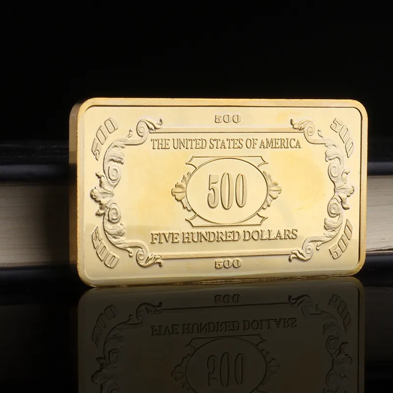 Современные Позолоченные слитки $500 золотые и серебряные памятные монеты
