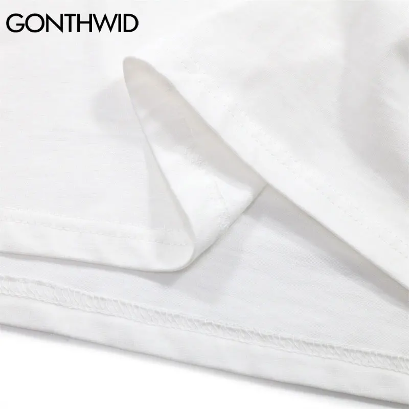 

GONTHWID Harajuku Tshirts Coconut Landscape Print Streetwear T-Shirt Hip Hop Casual Tees Shirts Mens Fashion Cotton Loose Tops