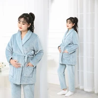 plus size pregnant women pajamas pregnant mother confinement clothing thickened ladies flannel home service suit