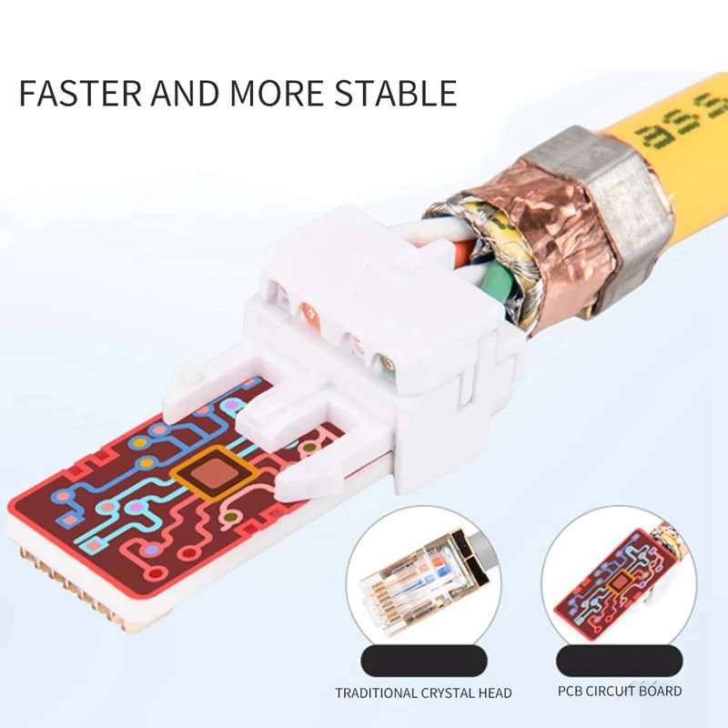 HOT-RJ45 CAT 8 1 сетевой штекер позолоченные контакты обжимной LAN гигабитный разъем для