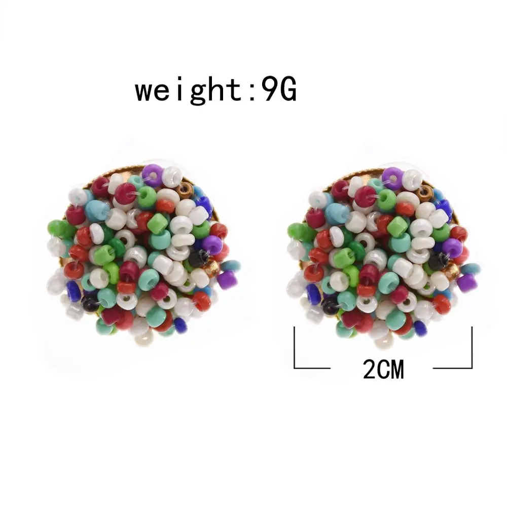 Богемные красочные серьги гвоздики из полимерных бусин для женщин и девушек