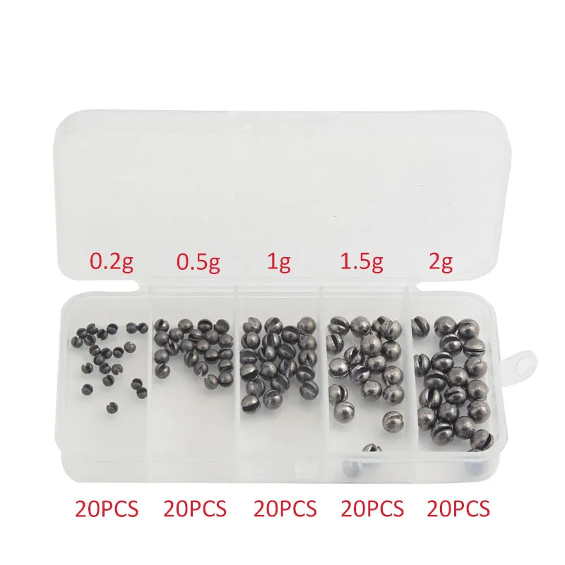 

100Pcs/box Open Bite Lead Set Bare Fishing-clip Drop Biting Round Plumb Bob Auxiliary Fishing Tackle Gear Auxiliary Fishing Tool