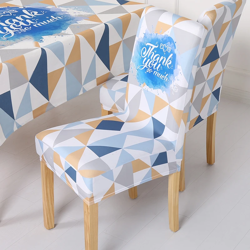 Геометрические чехлы на стулья из спандекса эластичное покрытие сиденья с