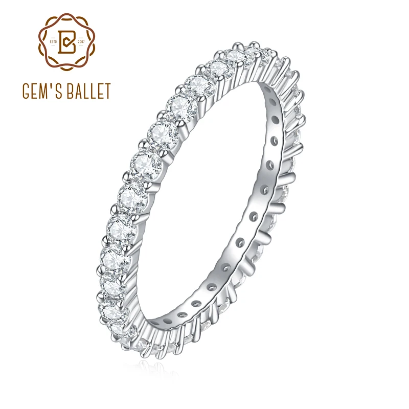 

GEM'S BALLET Wedding Bands EF Color Moissanite Rings for Women 585 14K 10K 18K Gold 925 Silver Promise Finger Ring Fine Jewelry