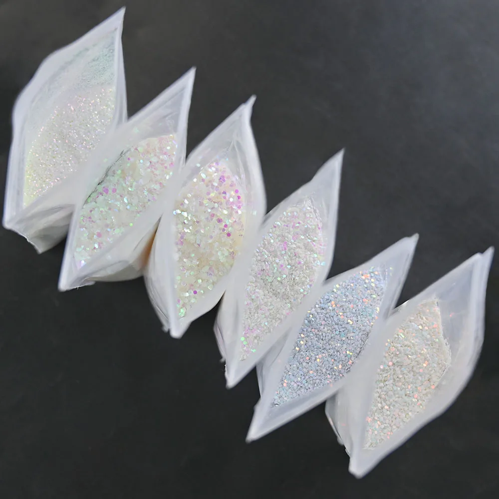 6 шт./компл. Русалка градиент фотоблестки дизайн ногтей Декор пигмент пыль