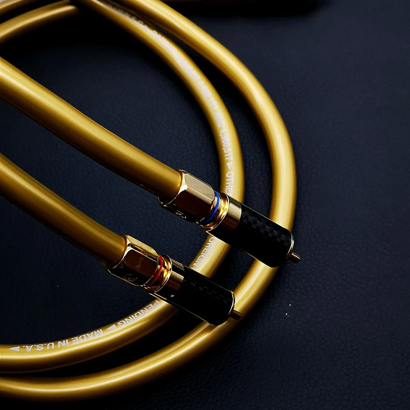 Пара кабелей Hifi audio Cardas Hexlink золотистый 5-C с разъемом RCA из углеродного волокна