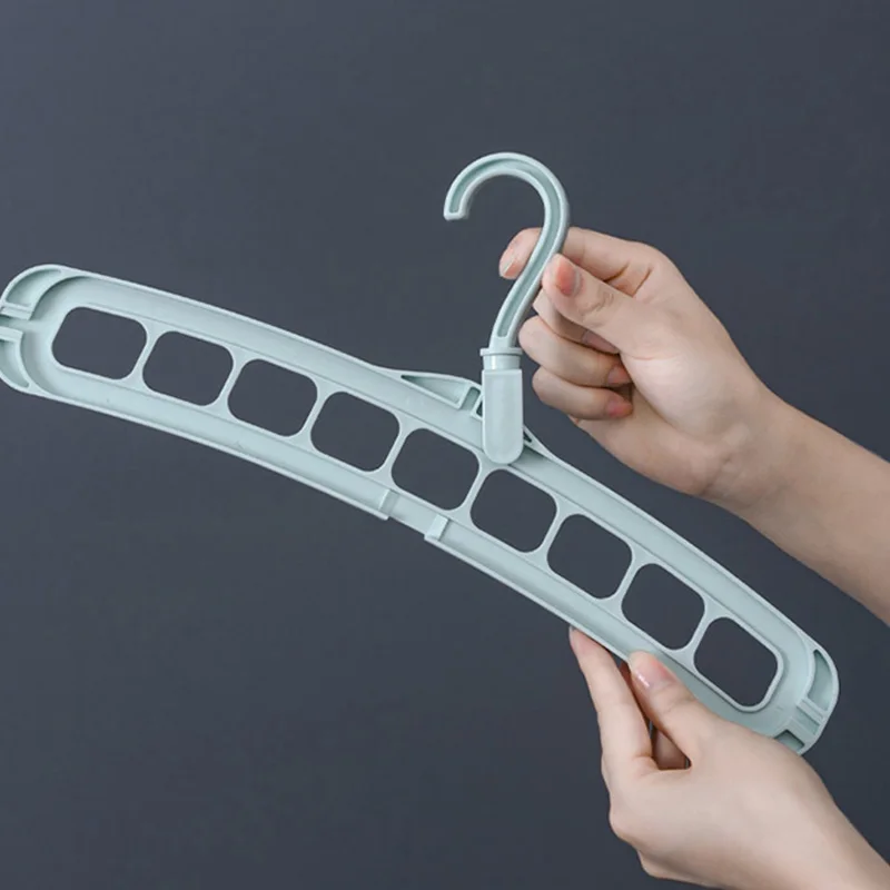 

9 Holes Hanger Multifunction Clothes Coat Hanger Organizer Plastic Drying Rack Wardrobe Closet Home Storage Rack Accessories