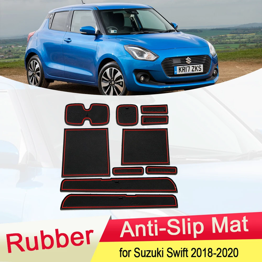 Для Suzuki Swift ZC33S 2018 2019 2020 резиновый противоскользящий коврик для двери Groove чашка