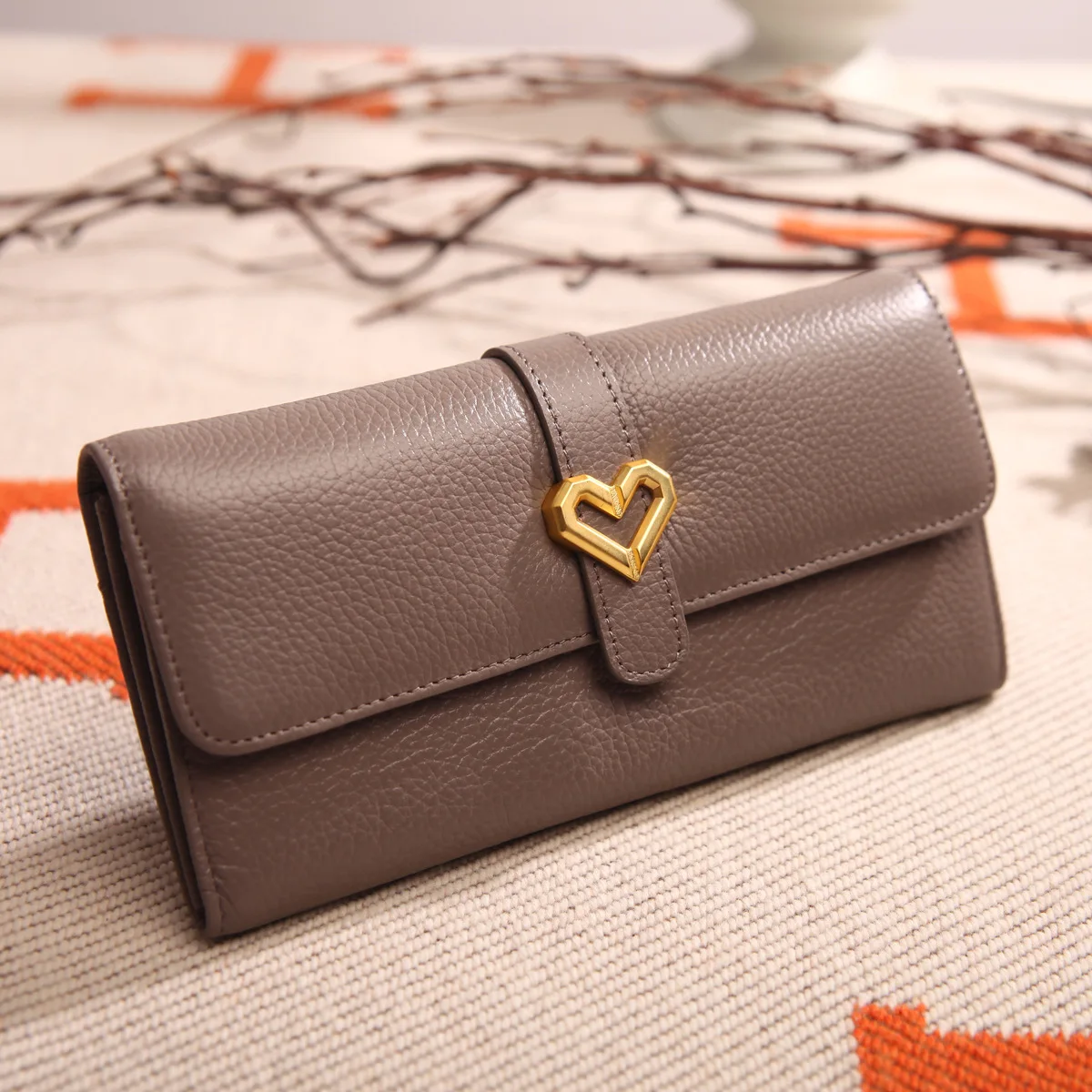 Женский Длинный кошелек из коровьей кожи вместительный клатч натуральной с