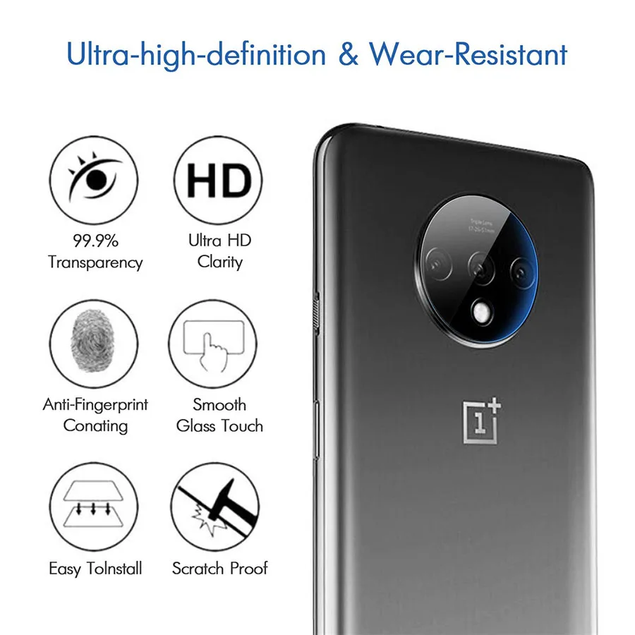 2 шт. 2.5D Защитная пленка для задней камеры закаленное стекло OnePlus 7 T 7T Pro 6T