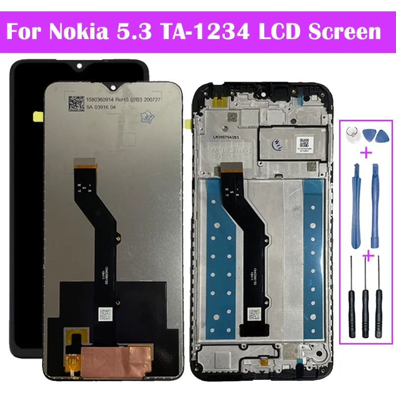 ЖК-дисплей 6 55 дюйма для Nokia 5.3 TA-1223 TA-1234 TA-1227 TA-1229 Замена сенсорного экрана |