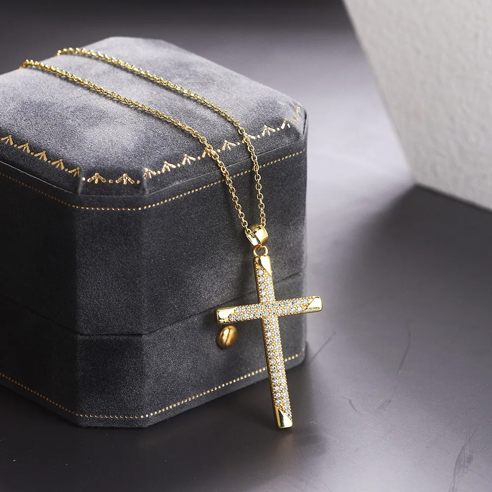 

ZHOUYANG Кулоны ожерелье для женщин классический крест чокер цепочка Циркон светло-золотой цвет женские ожерелья оптовая продажа ювелирных из...