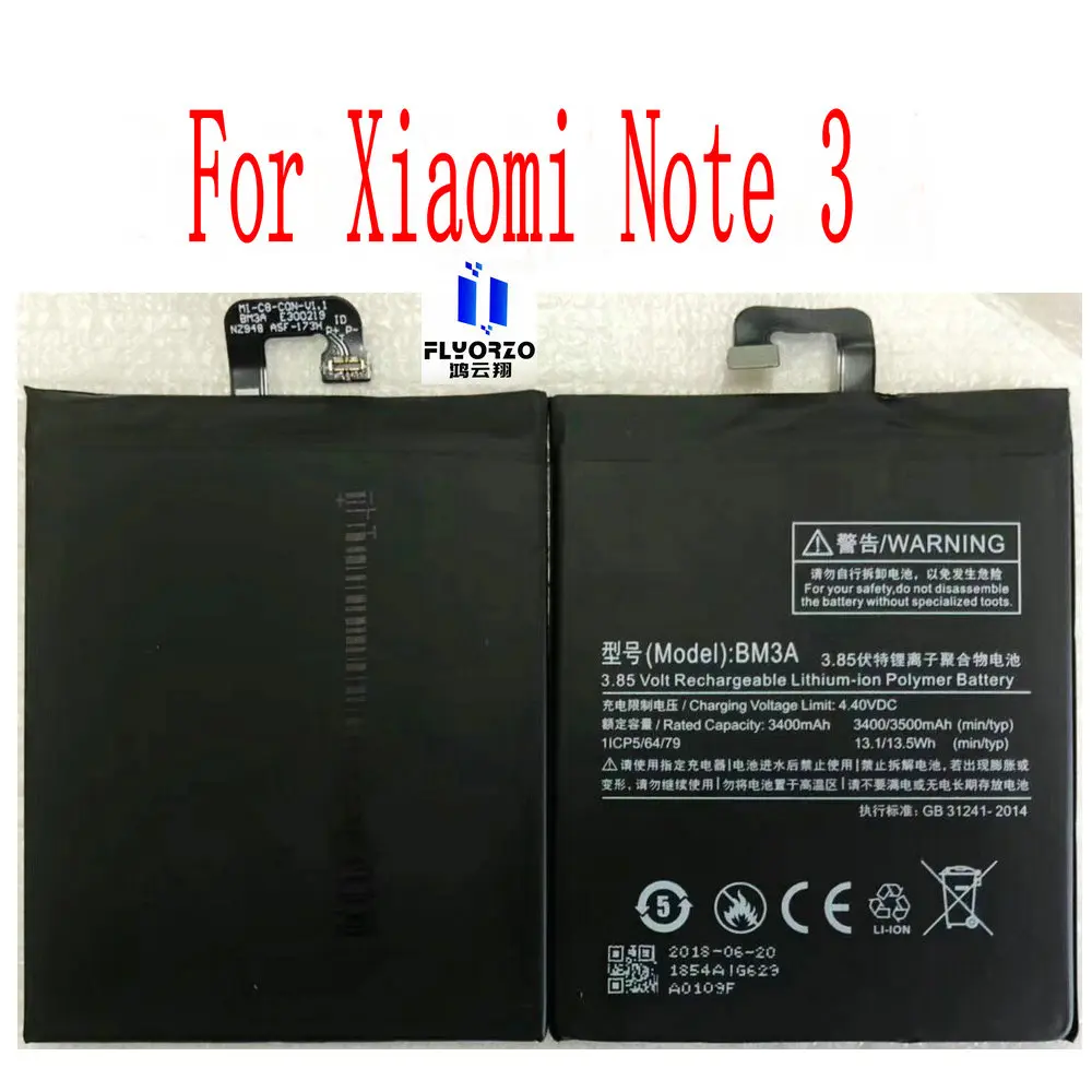 

100% Brand new high quality 3400mAh BM3A Battery For Xiaomi Note 3 Mobile Phone