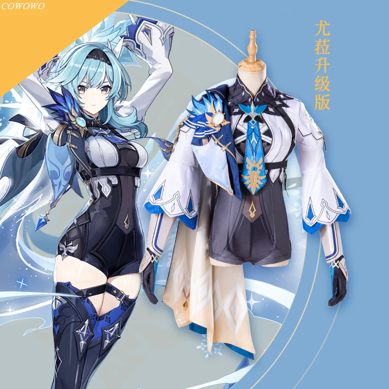 

[Customized] Anime! Genshin Impact Eula Game Suit Lovely Elegant Uniform Cosplay Costume Halloween Party Outfit Women 2021 NEW