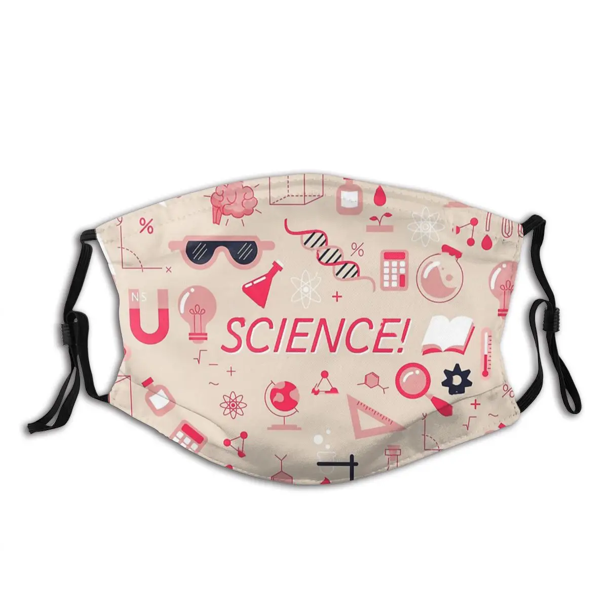 

Amazing Science Cute Reusable Printed Mouth Face Mask Anti Wind Cold Proof with Filters Winter Protection Cover Respirator