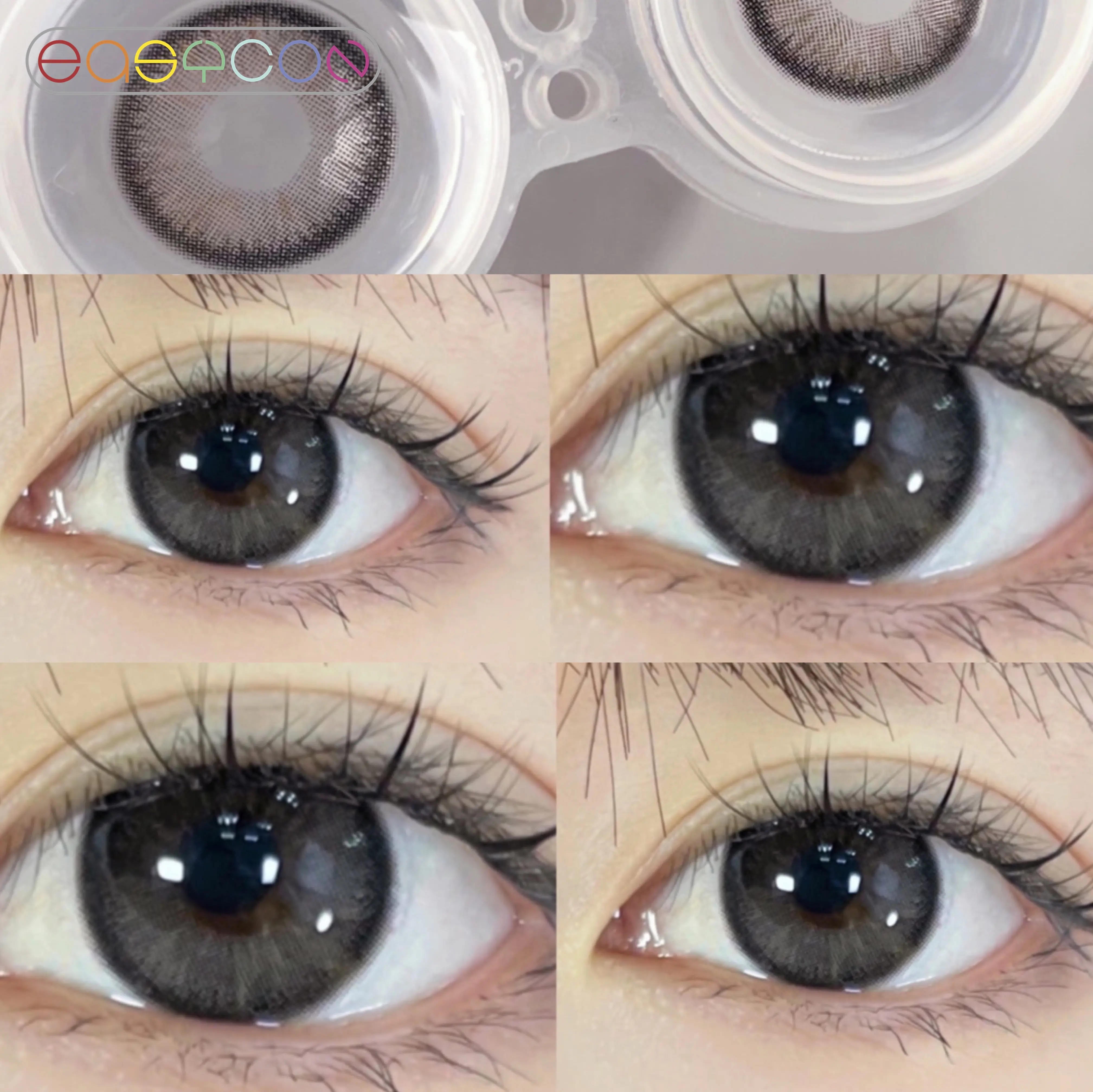 easycon egg brown unique high end soft lens for eyes cosmetic colored contact lenses makeup big beauty pupil yearly myopia free global shipping