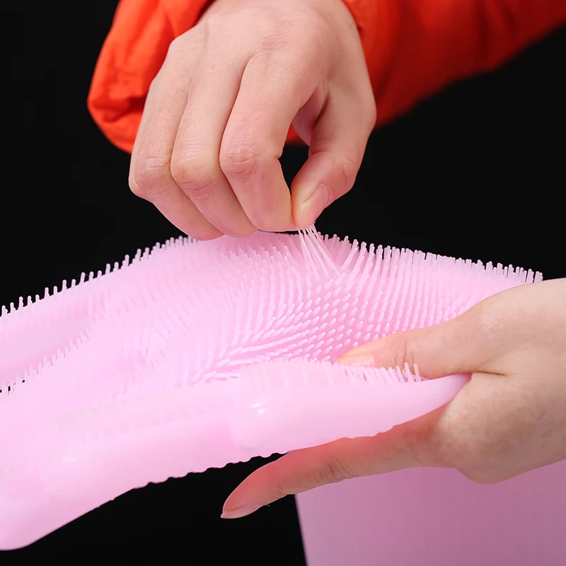 Силиконовые перчатки для мытья посуды 2 шт. водонепроницаемые прочные утолщенные