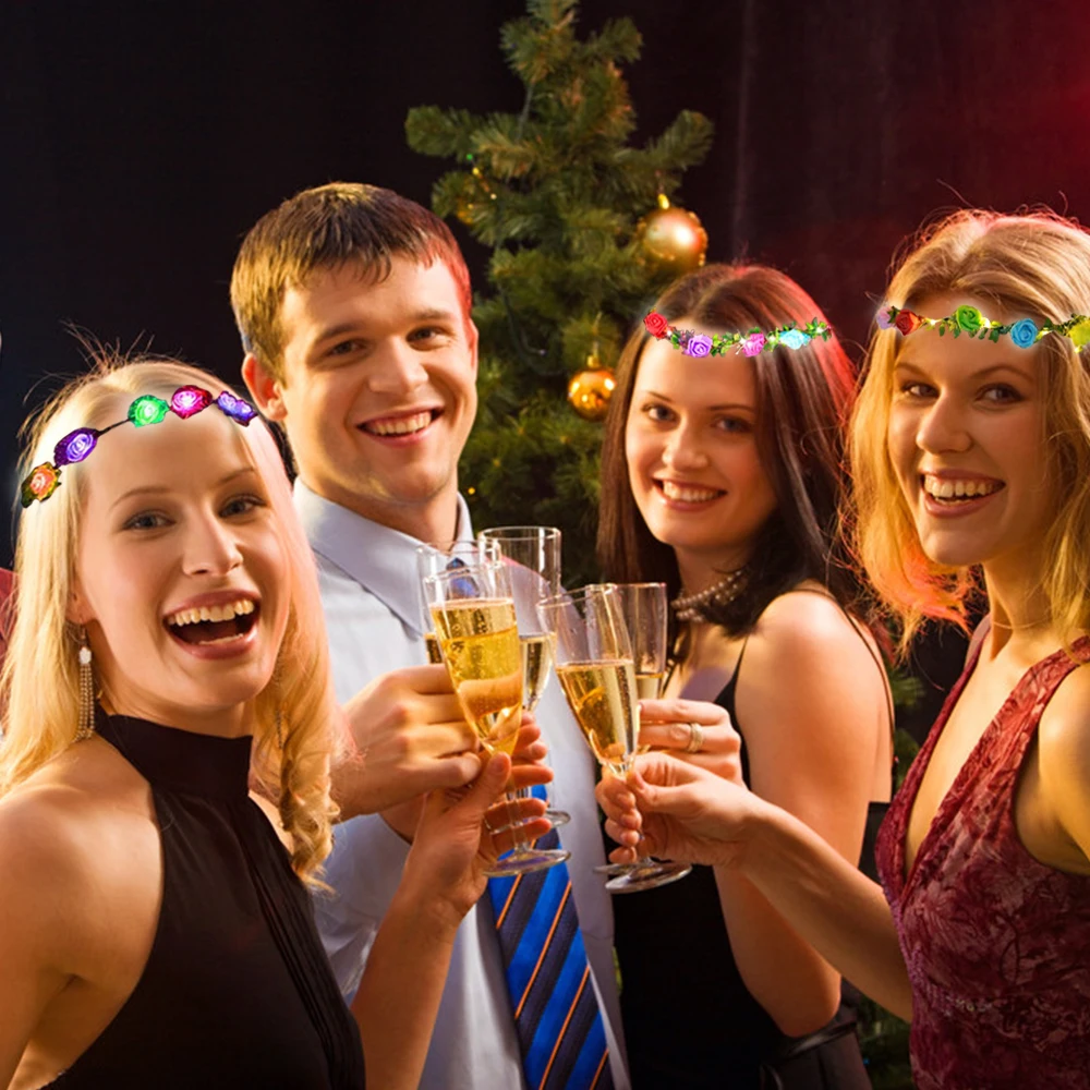 Светодиодная Цветочная повязка на голову светящиеся игрушки для девочек