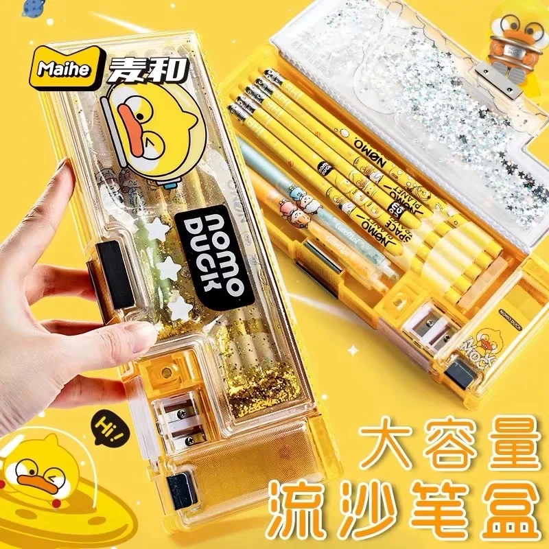

Mai He Kawaii Web Celebrity Quicksand Large Capacity Pencil Case School Supplies Student Case Pencil Bag