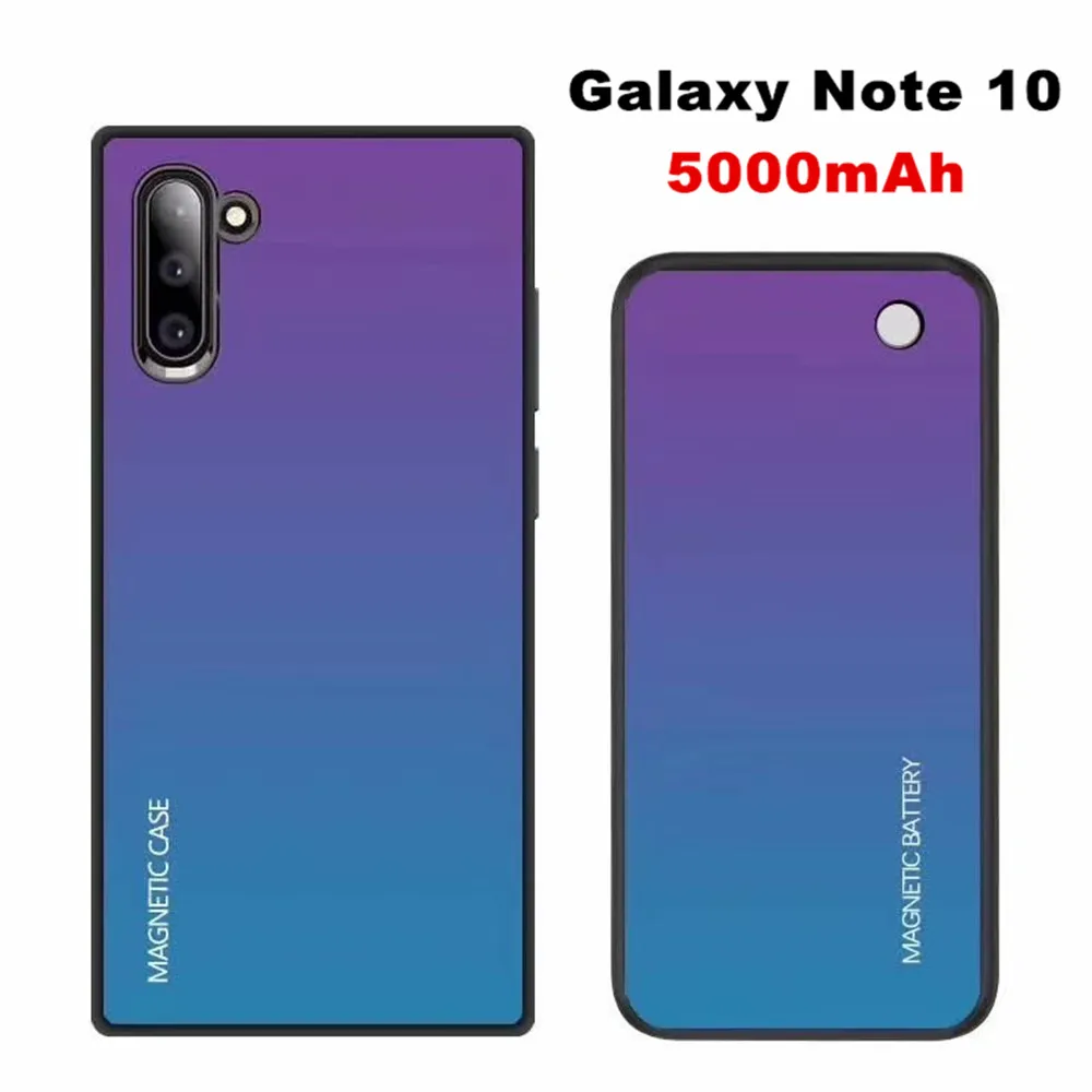 Беспроводной магнитный чехол для зарядного устройства для samsung Galaxy Note 10 Plus, чехол для питания 5000 мА/ч, чехол для внешнего зарядного устройства - Цвет: For Note 10