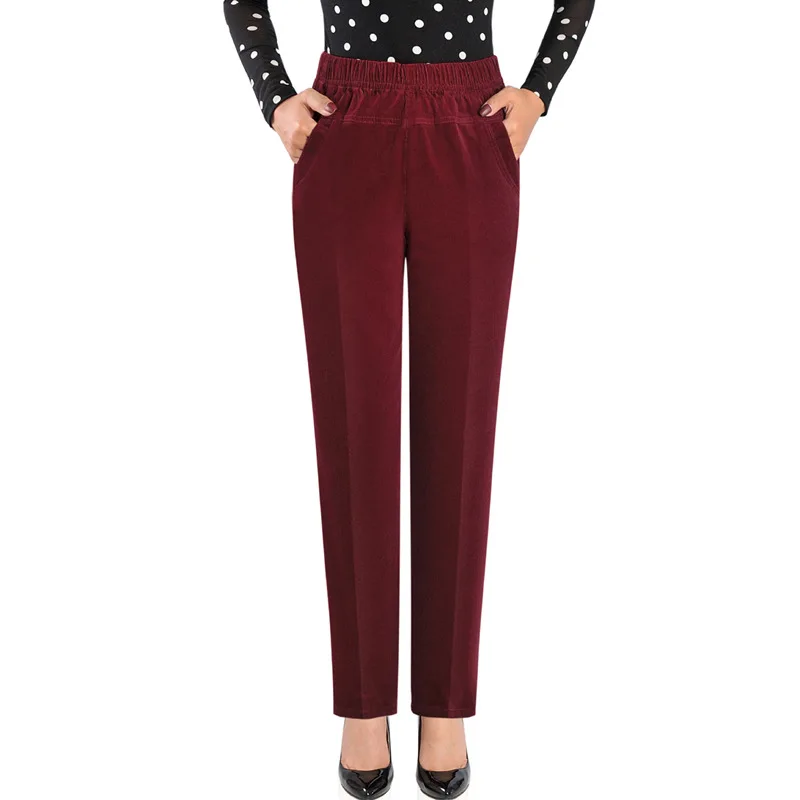 Брюки для женщин среднего и пожилого возраста брюки Осень-зима эластичные