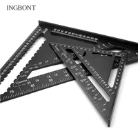 712inch triangle ruler metric square measuring ruler aluminum alloy angle protractor metric speed square building tools gauges