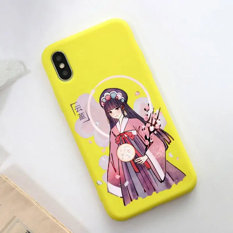 

LVTLV Genshin Impact YunJin Phone Case Soft Solid Color for iPhone 11 12 13 mini pro XS MAX 8 7 6 6S Plus X XR
