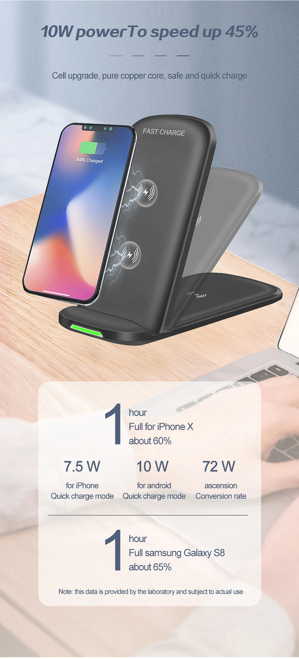 10 Вт Qi Беспроводная зарядная подставка для iPhone 11 Pro X XS MAX быстрая Беспроводная зарядная станция Док-станция для Xiaomi samsung Note 8 9 10