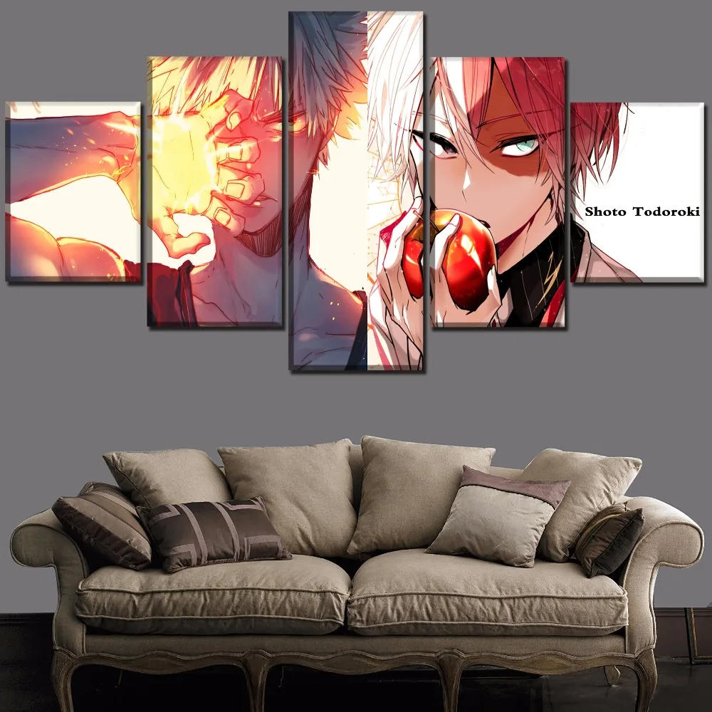 Модульный постер для домашнего декора 5 шт. картины с японским аниме настенное
