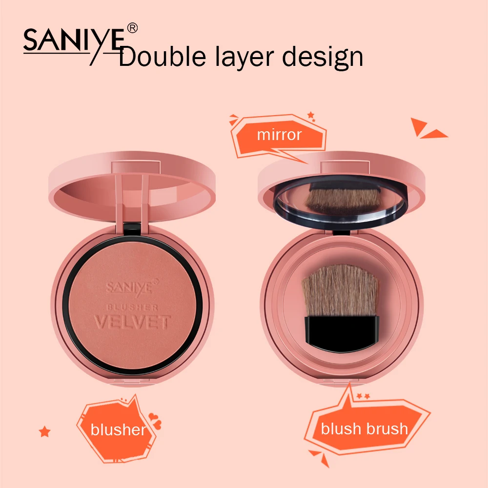 

SANIYE Face Mineral Pigment Blusher Powder Palette Rouge Natural Blush Makeup Cosmestics Professional Palette Contour Shadow