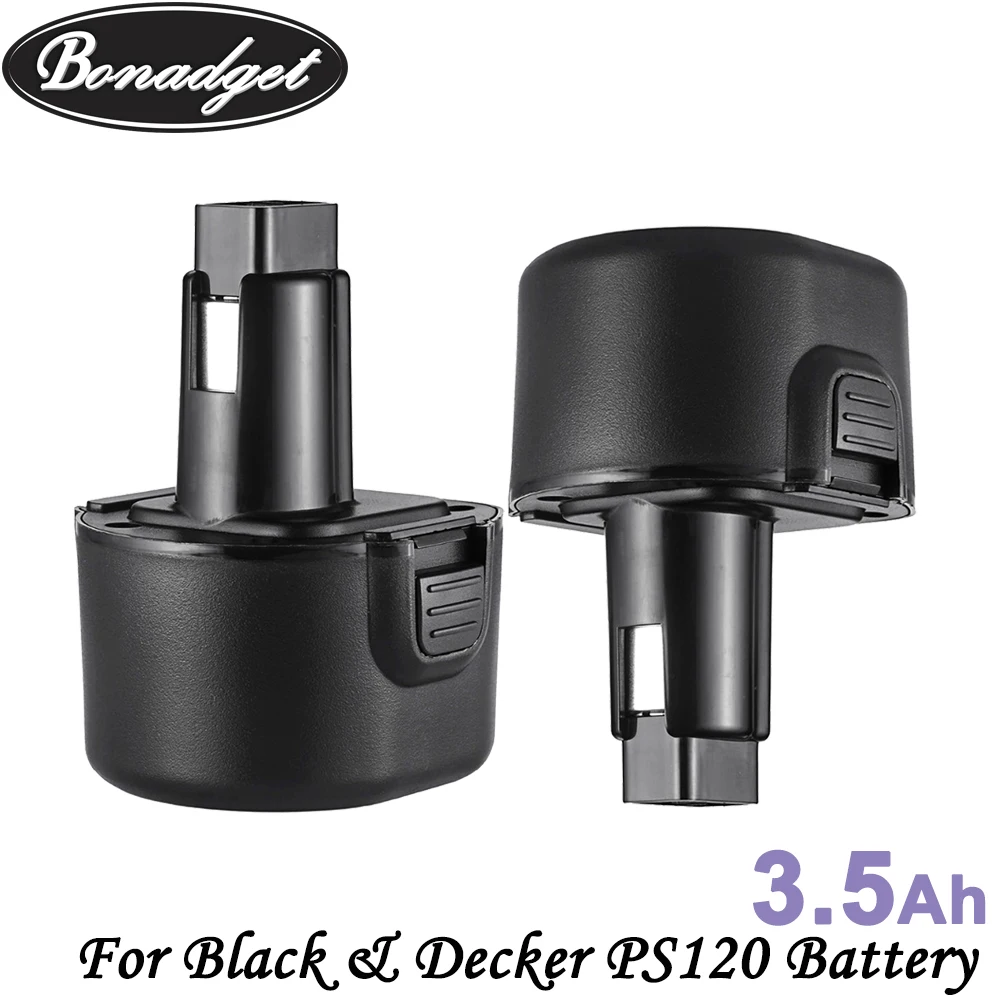 Bonadget Замена 2 пакета 9 6 V 3500mAh PS120 Ni MH батарея для Black & Decker A9242 FSB96 A9251 PS3350 CD9600 PS9600
