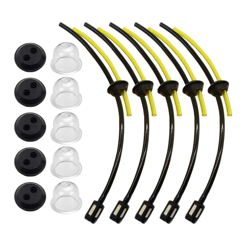 

5pcs Petrol Filter Hose Gasket Kit for Timbertech Earth Drill Hedge Shears Brush R9UC