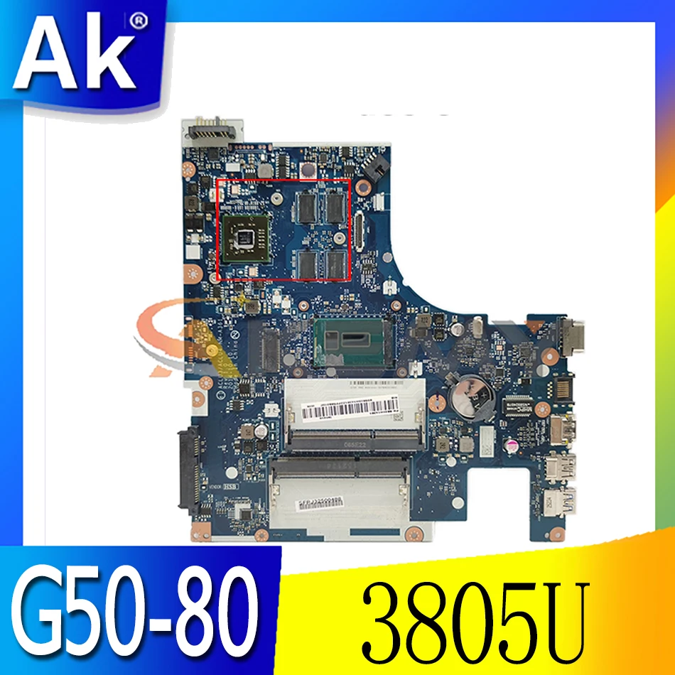 

Akemy ACLU3/ACLU4 NM-A361 Motherboard For Lenovo G50-80 G50-80M Laptop Motherboard CPU 3805U R5 M330 DDR3 100% Test