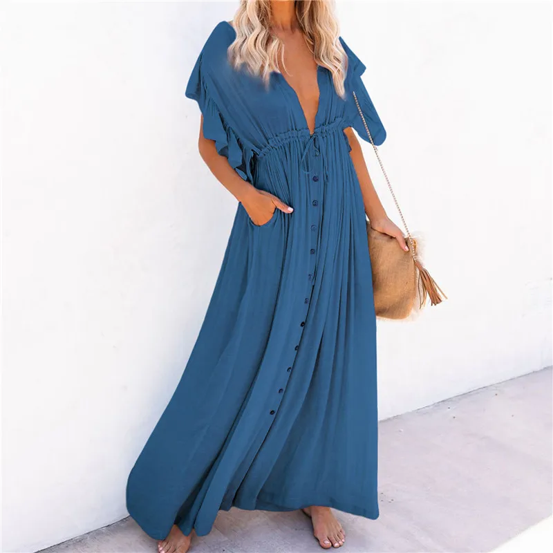 

Women Sexy Swimwear Cover-ups Long White Tunic Casual Summer Beach Elegant Plus Size Beach Wear Swim Suit Cover Up Dress