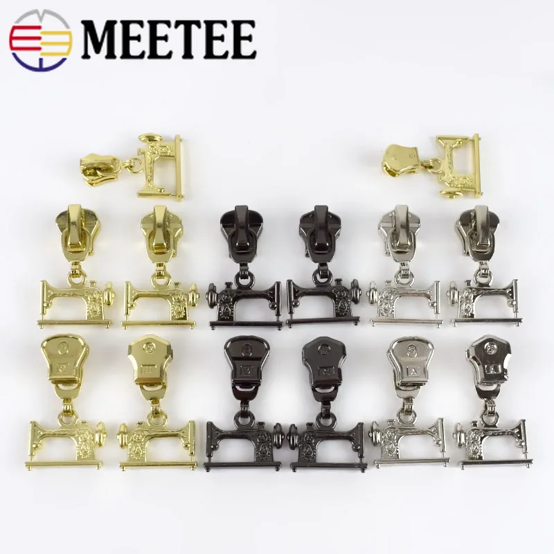 10 шт. 3#5# Meetee ползунки для застежки-молнии для металла и молния из смолы язычок DIY ремонт на молнии Наборы Швейные сумки аксессуары F2-5