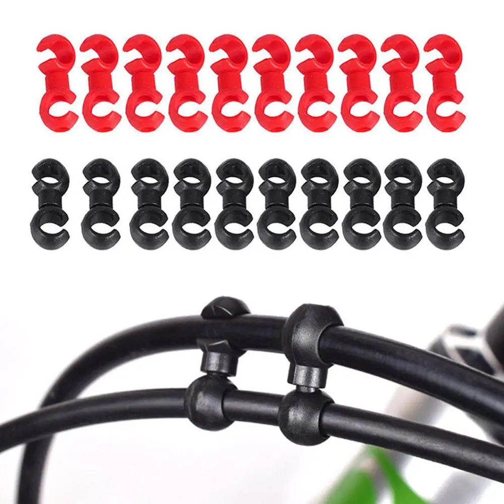 

10 шт. кабель S форменные зажимы пластиковый тормозной шланг S Пряжка велосипедный MTB тормозной кабель S стильные Зажимы Пряжка шланг руководс...