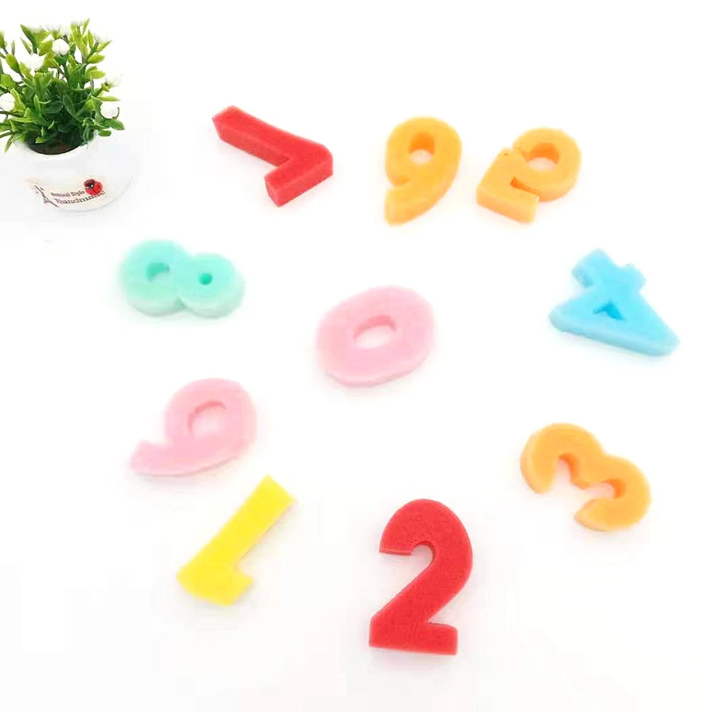 

36x Alphabet Numbers Letter Kids Sponge Painting Shapes Stamp Foam Sponge Brush