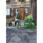 Фоны для фотосъемки в стиле ретро с изображением деревянного здания растений в горшках цветов фотостудия фон для детей реквизит для фотосъемки