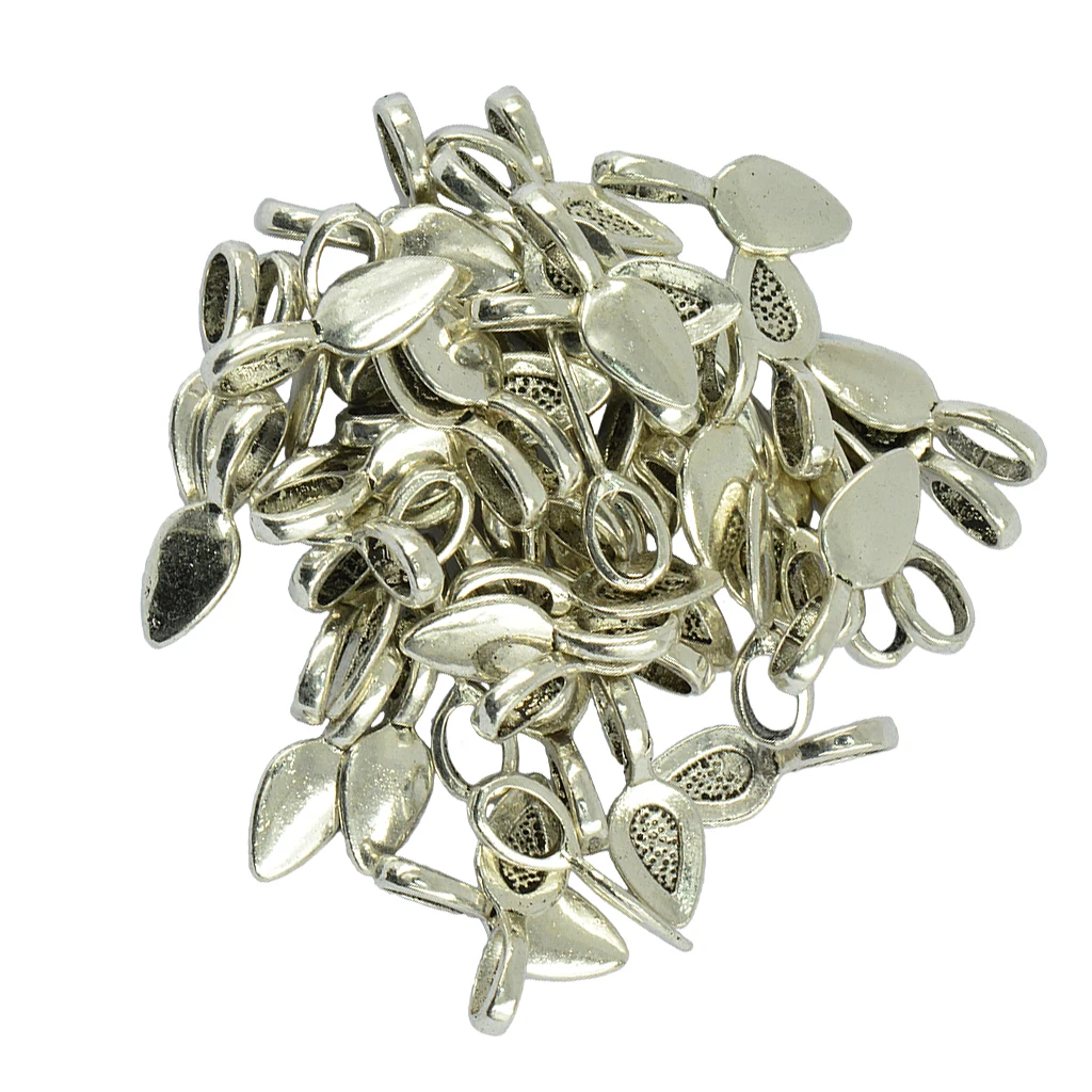 

200 Pieces/Lot Alloy Glue-on Pad Bails Pendant Cabochon Jewelry Design Cabochon