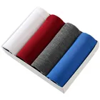 4 шт.лот марки Calvin трусы-боксеры, мужское нижнее белье, мужские сексуальные боксера 3D U Дышащие Короткие трусы, трусы-боксеры с изображением мужские calsoncillos hombre красный